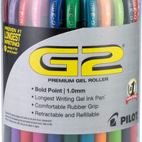 PILOT G2 Premium Retractable Gel-Ink Rolling Ball Pens, Assorted, Tub of 36