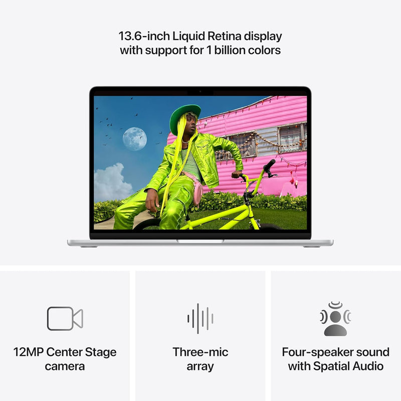 MacBook Air M5 Silver pantalla 13.6 camara 12MP y audio espacial