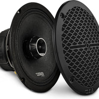 DS18 PRO-ZT Pro Audio Coaxial Midrange Speakers with Built-in Bullet Tweeter, 4-Ohms, Water Resistant - Black Metal Mesh