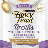 Purina Fancy Feast Lickable Senior Wet Cat Food Broth Topper Classic with Skipjack Tuna and Vegetables - (Pack of 16) 1.