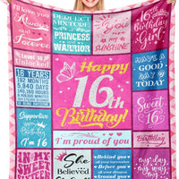 Sweet 16 Gifts for Girls, 16th Birthday Gifts for Girls Blanket, 50"X60"