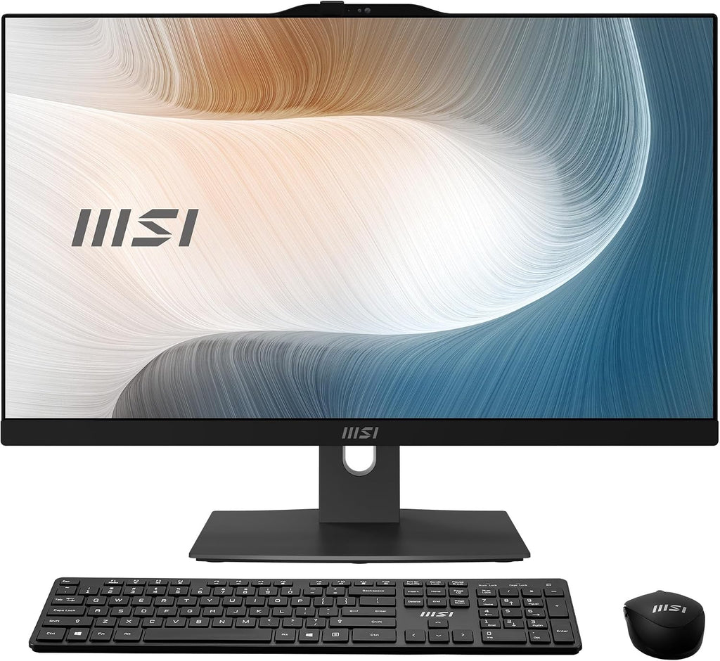 msi Modern AM242TP AIO Desktop: 23.8" FHD, Intel Core 3-100U, 8GB Memory, 512GB M.2 NVMe SSD, Windows 11 Home: Black 1M-1099US