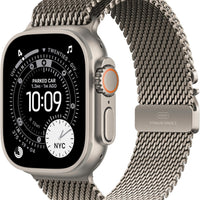 Apple Watch Ultra 3 [GPS + Cellular 49mm] Running & Multisport Smartwatch w/Rugged Titanium Case w/Natural Titanium Milanese Loop - L. Satellite Communications, Advanced Health & Fitness Tracking