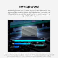 Samsung T9 Portable SSD 1TB, USB 3.2 Gen 2x2 External Solid State Drive, Seq. Read Speeds Up to 2,000MB/s for Gaming, Students and Professionals, MU-PG1T0B/AM, Black