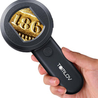 TOMLOV P10 Microscope for Adults Kids, Handheld Coin Magnifier with Light for Error Coins, Portable Trichome Magnifying