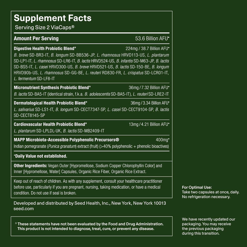 Seed DS-01 Daily Synbiotic – Prebiótico y probiótico para mujeres y hombres – Salud digestiva, salud intestinal, apoyo inmunológico, alivio de la hinchazón y el estreñimiento – Vegano y estable en el