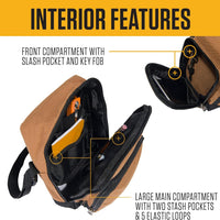 Carhartt Crossbody Zip Bag, Durable, Adjustable Crossbody Bag with Zipper Closure for Men and Women, Carhartt Brown