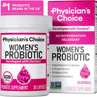 Physician's CHOICE Probióticos para mujeres - Equilibrio PH, digestivo, UT y salud femenina - 50 mil millones de CFU - 6 cepas únicas para ella - Prebióticos orgánicos, extracto de arándano+