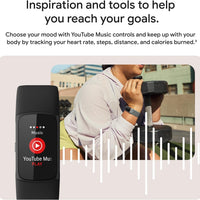 Fitbit Charge 6 Fitness Tracker with Google Apps - Heart Rate on Exercise Equipment - 3-Month Google Health Premium Membership Included - Health Tools - Obsidian/Black - Small&Large Bands Included