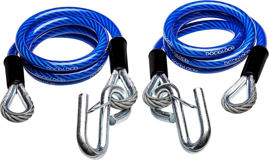 DocksLocks Trailer Safety Towing Cables, 48" Length, 3500lbs Break Force