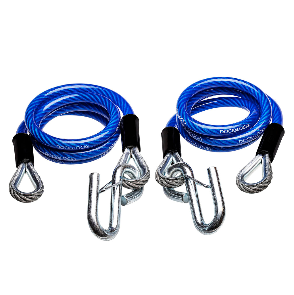 DocksLocks Trailer Safety Towing Cables, 48" Length, 7000lbs Break Force