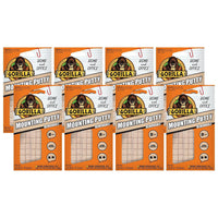 Gorilla Mounting Putty, Natural Tan Color, 84 Pre-Cut Squares (Pack of 8) - Non-Toxic Removable & Repositionable Wall Pu