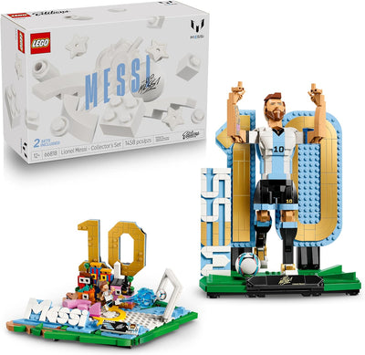 LEGO Editions Lionel Messi – Collector's Set Co-Pack - Building Toy for Kids - Soccer Collectible - Sports Décor for Boys & Girls, Ages 12+ - Gift Idea for Soccer Fans - 66818
