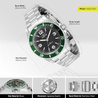 Invicta Specialty Men 40mm Stainless Steel Steel Black dial PC21J Quartz