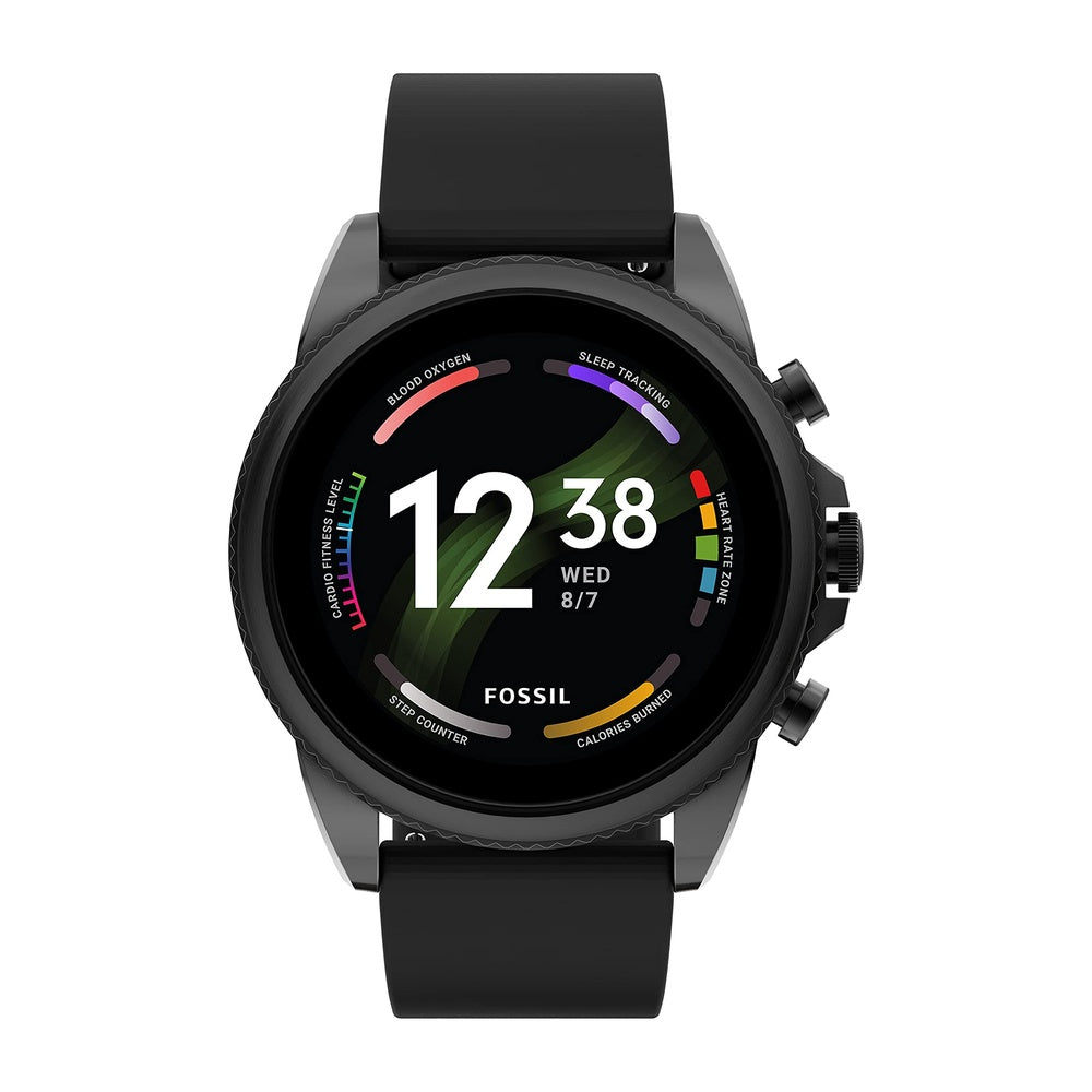 Fossil Reloj inteligente pantalla táctil Gen 6, 4.39 cm con Alexa, frecuencia cardíaca, oxígeno en sangre, GPS, pagos sin contacto, Negro