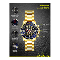 Reloj Invicta Specialty para hombres, cronógrafo, acero inoxidable con dial texturizado, estilo moderno y elegante