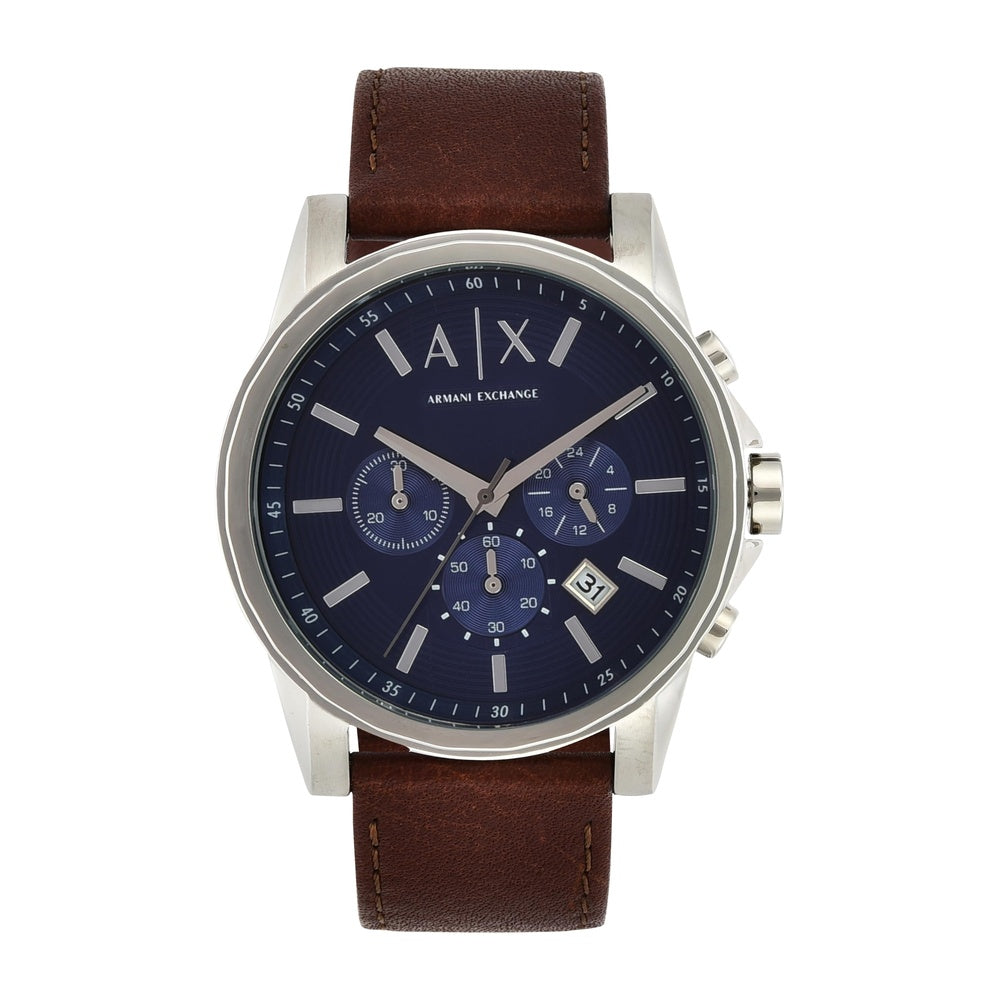 Reloj cronógrafo para hombre Armani Exchange con correa de piel de becerro, elegante y funcional