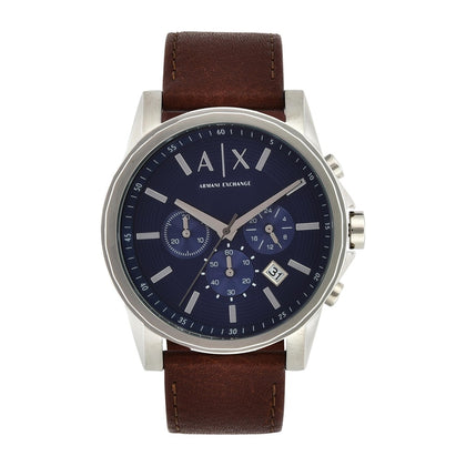 Reloj cronógrafo para hombre Armani Exchange con correa de piel de becerro, elegante y funcional