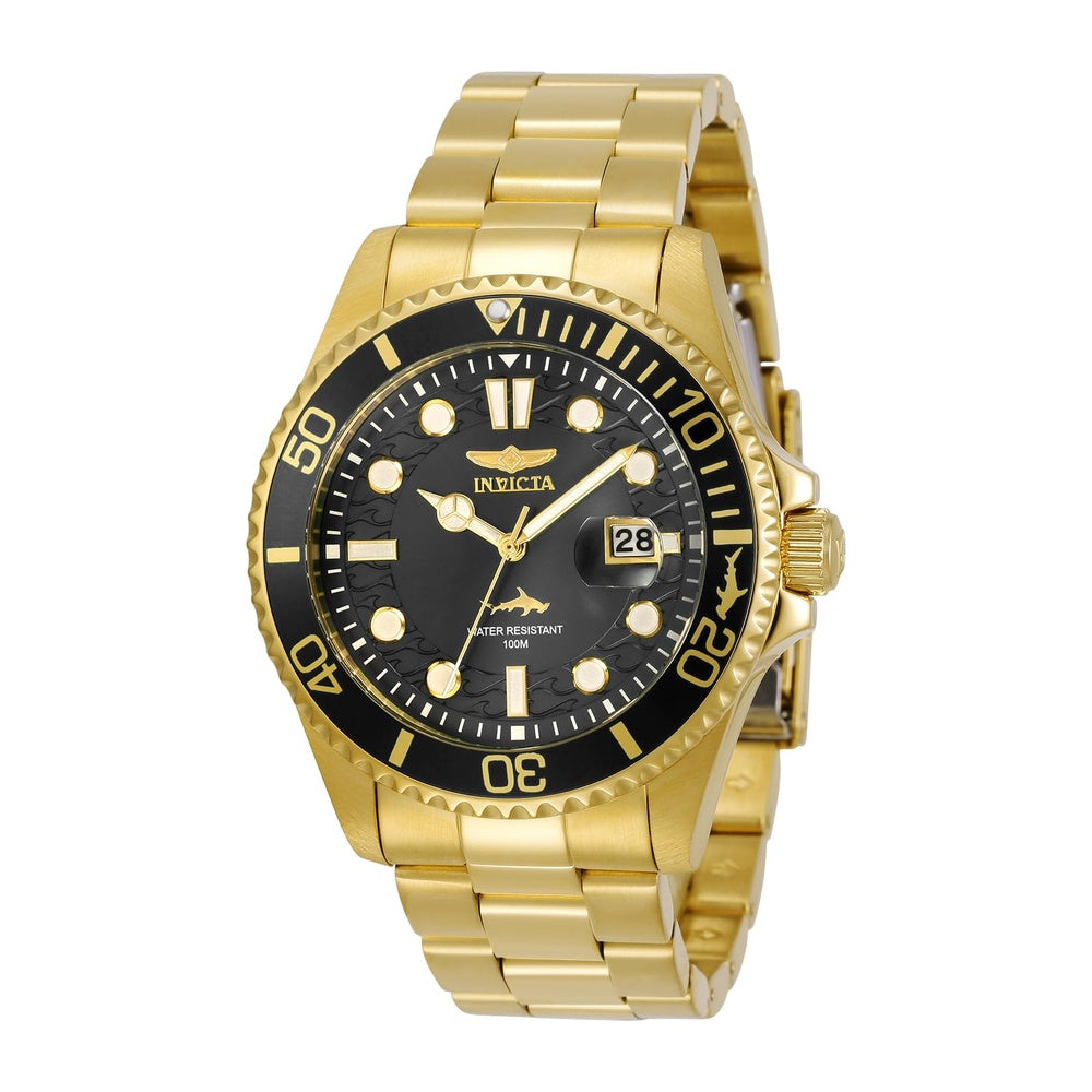 Invicta Pro Diver 30026 Reloj de cuarzo para hombre con caja de acero inoxidable y esfera negra