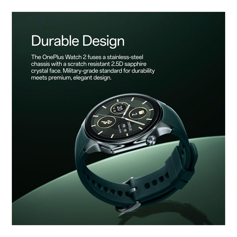 ONEPLUS Reloj 2, 32 GB, batería de larga duración, seguimiento de salud, cristal de zafiro, doble motor, Wear OS de Google
