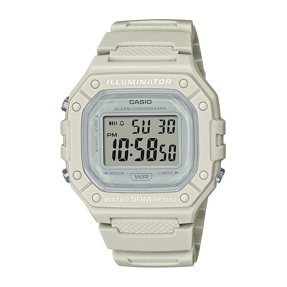 Casio Serie W218H, reloj digital para hombre con resistencia al agua, cronógrafo, retroiluminación LED y batería de larga duración