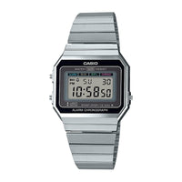 Casio Reloj de cuarzo digital clásico para hombre con pantalla plateada, modelo A700W-1ACF