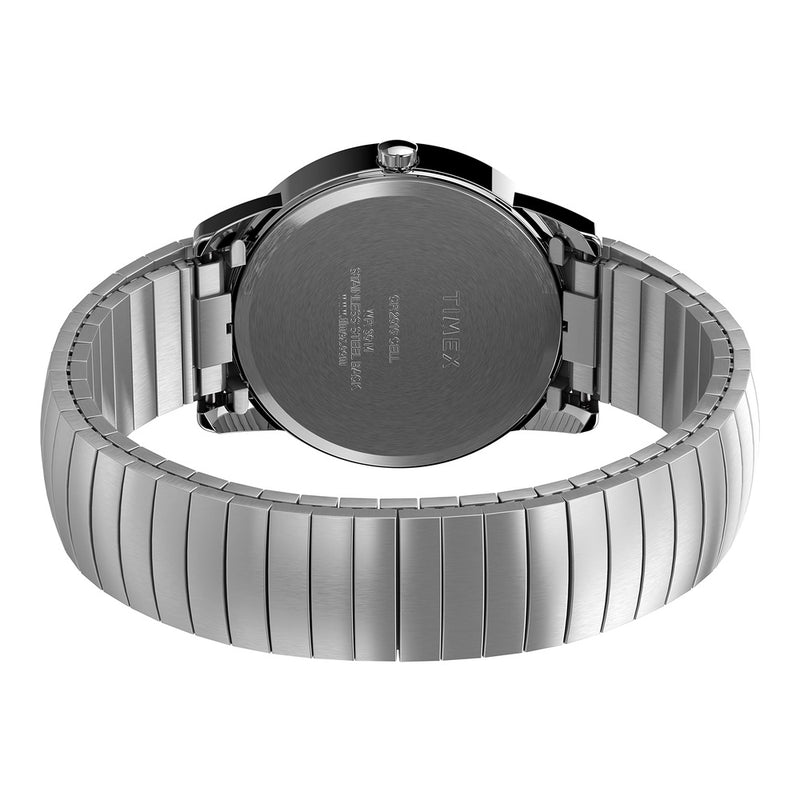 Timex Reloj Easy Reader para hombre con esfera blanca fácil de leer, banda de acero inoxidable y función de fecha