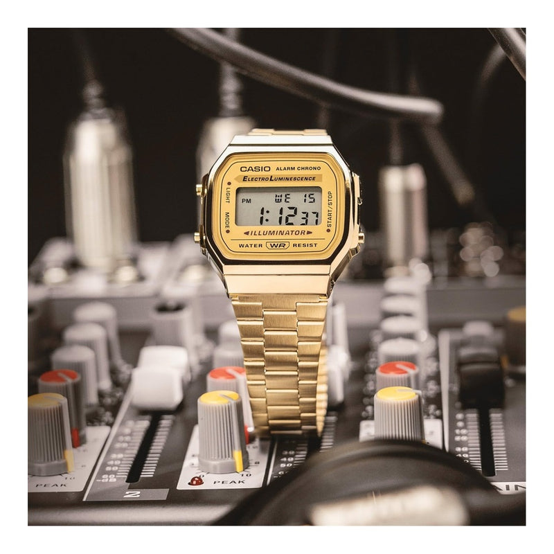Casio Colección Reloj Unisex Adultos A168WG con resistencia al agua y acero inoxidable, ideal para cualquier ocasión