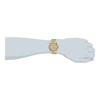 GUESS Reloj de pulsera dorado con adornos de cristal, acero inoxidable resistente, multifuncional, resistente a arañazos