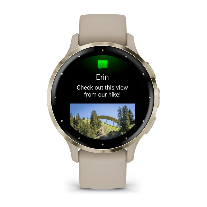 Garmin Venu 3S Smartwatch Dorado Suave Con Bisel De Acero Inoxidable, Pantalla Táctil AMOLED, Correa De Silicona