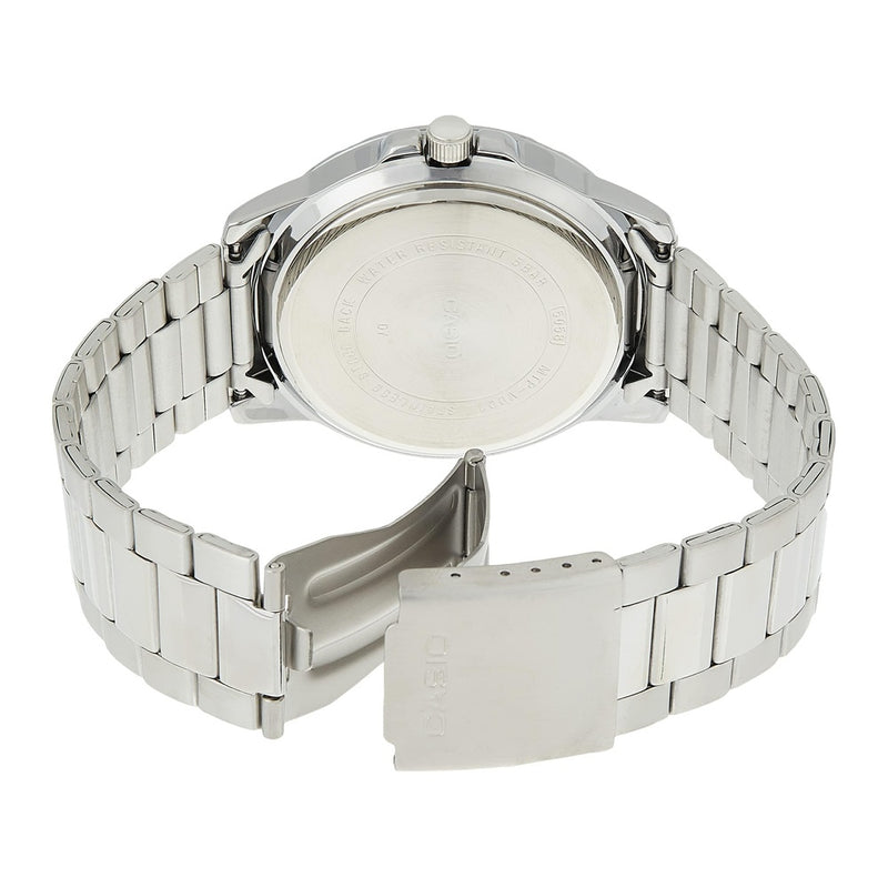 Reloj Casio para hombre, diseño análogo con dial marrón y acero inoxidable, resistente al agua y manecillas luminosas