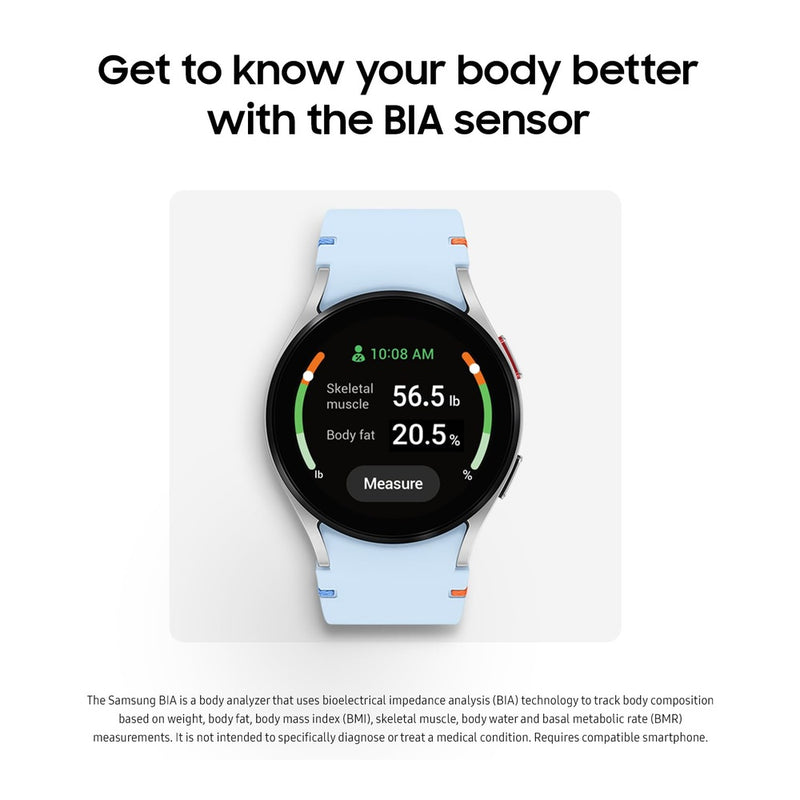 SAMSUNG Galaxy Watch FE - Reloj Inteligente Bluetooth AI de 4 cm con Seguimiento de Fitness Sensor BIA HR Personalizado Cardíaco Sueño 2024