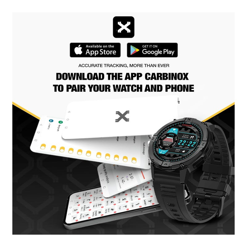 CARBINOX X-Ranger Smart Watch con llamadas, rastreador fitness resistente al agua IP69K, compatible Android e iOS, pantalla AMOLED