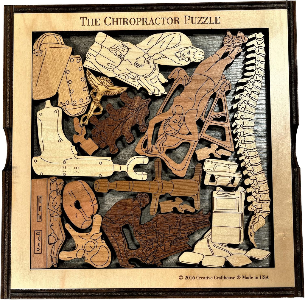 Creative Crafthouse Chiropractor Puzzle, Wood Thank You Gift, Brain Teaser