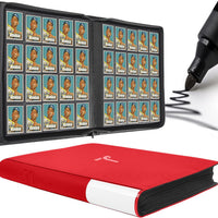 TIFFDADA Trading Card Binder 20 Pocket, Holds 2000+ Cards, Ringless 50 Double-Sided Sleeves, Spine Label with Maker Pen,