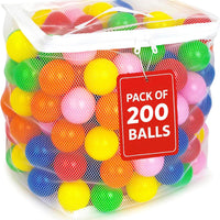 MW SPORTS Ball Pit Balls for Kids and Toddlers, Plastic Crush Proof, Phthalate & BPA Free, in Reusable Mesh Storage Bag,