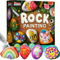 JOYIN Rock Painting Kit for Kids, Arts and Crafts for Girls & Boys Ages 6-12, DIY Supplies for Painting Rocks, Easter Cr