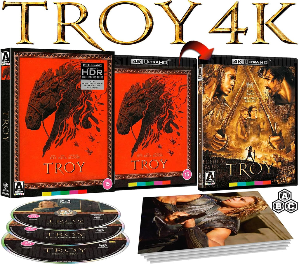 Troy (2004) [Limited Edition + Reversible cover / 3-Disc Set / 2 Cuts] [2004] [4K UHD + Blu-ray] [Region Free]
