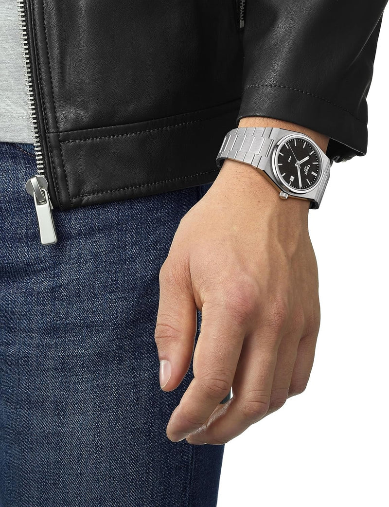 Tissot mens PRX 316L stainless steel case Dress Watch Grey