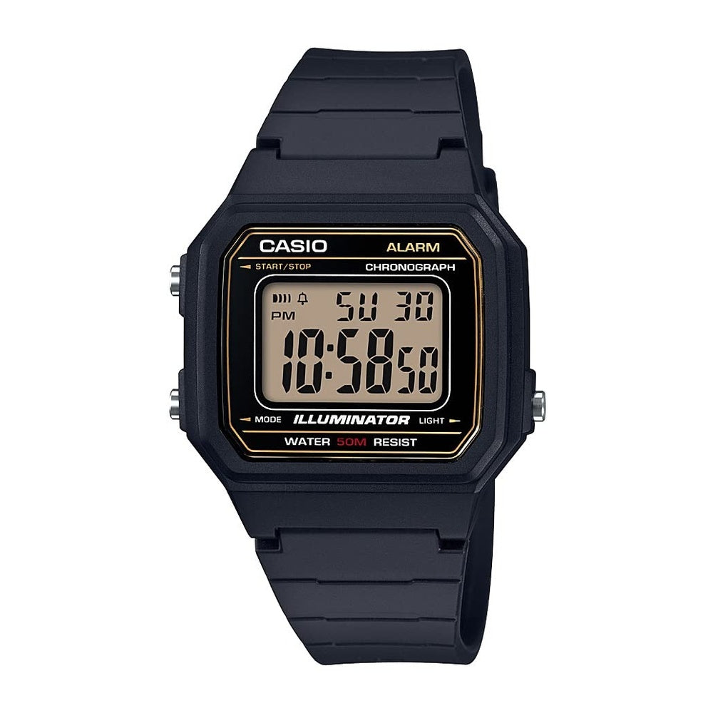 Reloj Digital Casio W217H para Hombre, Resistente al Agua, Cronómetro, Luz LED, Alarma, Batería de 7 años