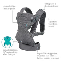 Infantino Flip 4 en 1 Portabebés Ergonómico Convertible Gris