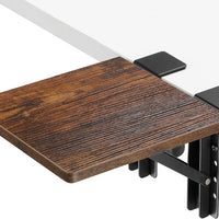 ETHU Compact Foldable Desk Extender Tray with Clamp, 9.4x9, Walnut