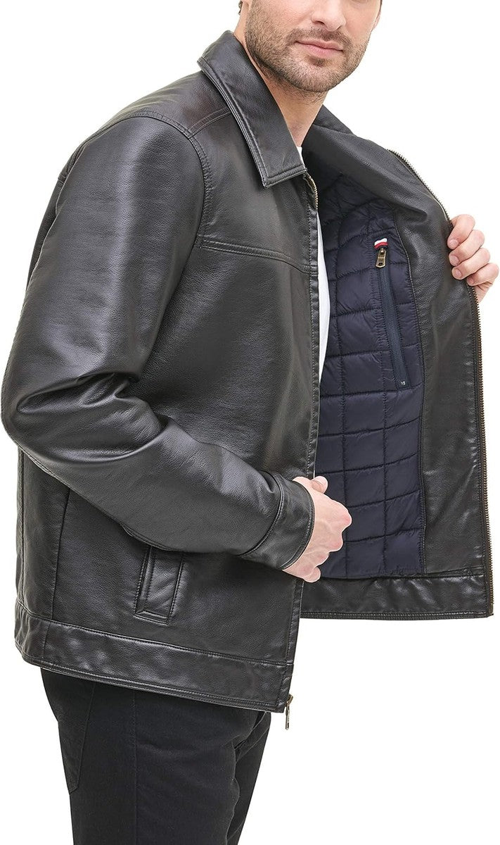 Tommy Hilfiger Men's Classic Faux Leather Jacket