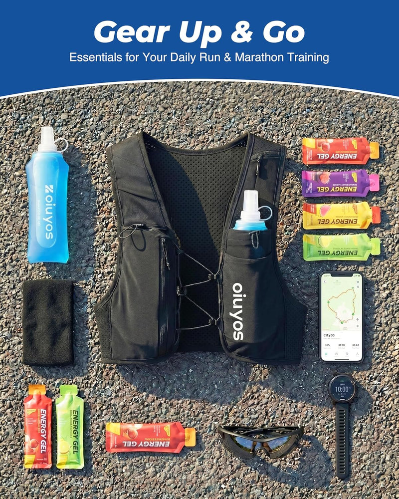 Oiuyos Chaleco de Running Ajustable - Hombre y Mujer