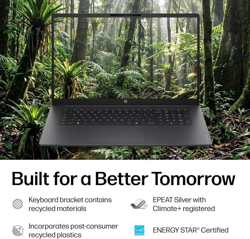 HP OmniBook 3 17.3 inch Laptop PC, FHD Display, AMD Ryzen 3 30, 8 GB RAM, 512 GB SSD, AMD Radeon 610M Graphics, Windows 11 Home, Mica Silver, 17-dp0199nr