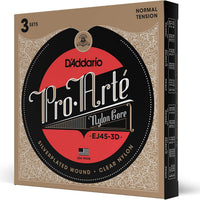D'Addario Pro-Arte Nylon Classical Guitar Strings, Normal Tension, 3 Sets