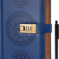 CAGIE A5 Diary with Lock for Women and Men, Dark Blue