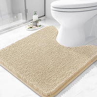 Arotive Bathroom Toilet Rugs Chenille U Shaped 24x24, Beige