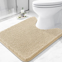 Arotive Bathroom Toilet Rugs Chenille U Shaped 24x20, Beige