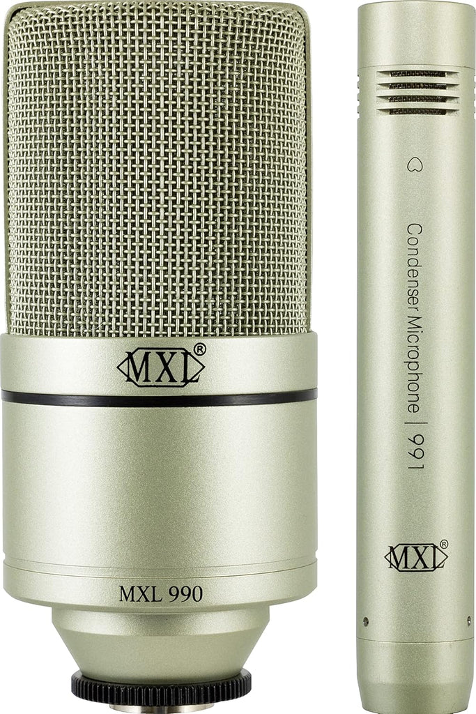 MXL 990/991 Large & Small Diaphragm Condenser Microphone Bundle - Champagne
